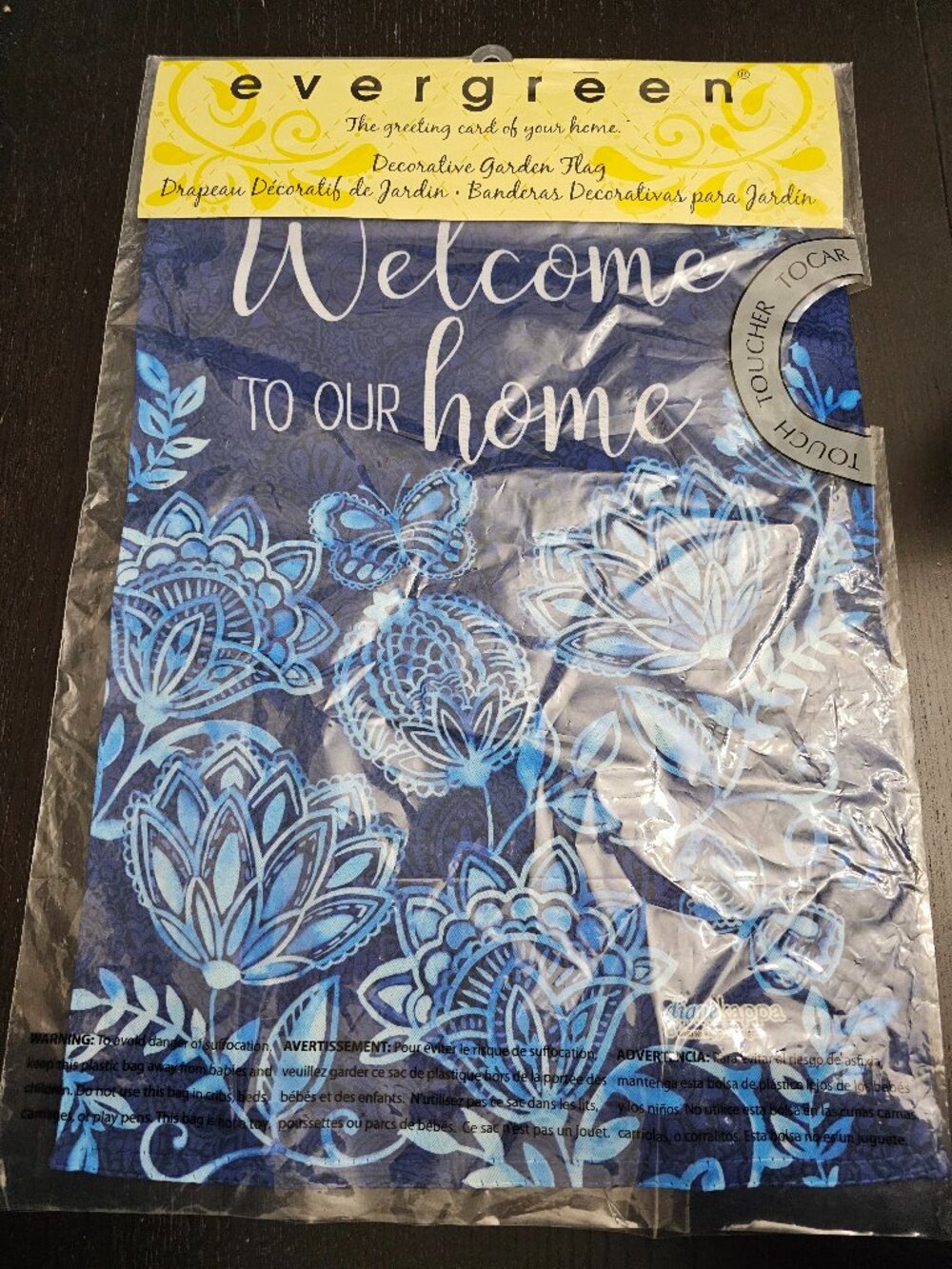 Evergreen Welcome to our Home Garden Flag!  Brand New!